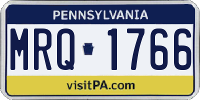PA license plate MRQ1766