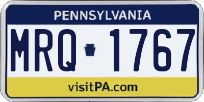PA license plate MRQ1767