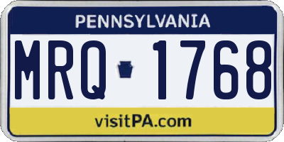 PA license plate MRQ1768