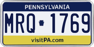 PA license plate MRQ1769