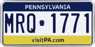 PA license plate MRQ1771