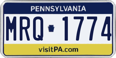PA license plate MRQ1774