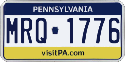 PA license plate MRQ1776