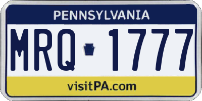 PA license plate MRQ1777