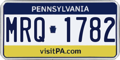 PA license plate MRQ1782