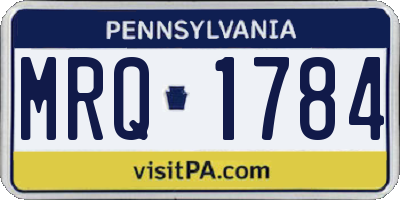 PA license plate MRQ1784