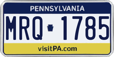 PA license plate MRQ1785