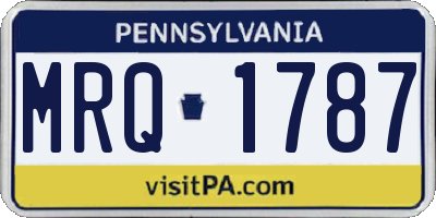 PA license plate MRQ1787