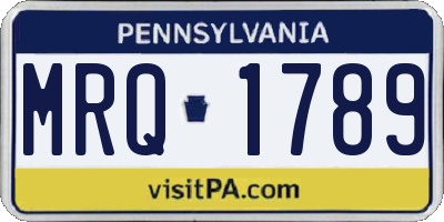 PA license plate MRQ1789