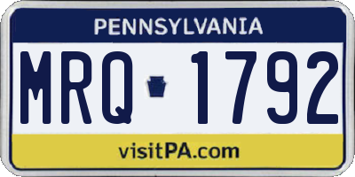 PA license plate MRQ1792