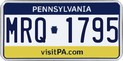 PA license plate MRQ1795