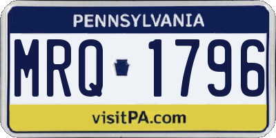 PA license plate MRQ1796