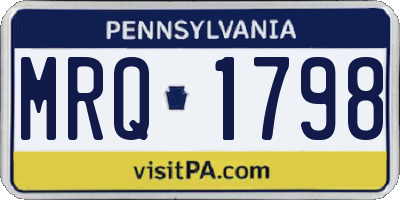 PA license plate MRQ1798