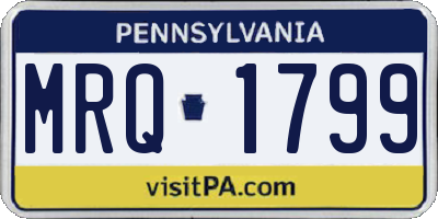PA license plate MRQ1799