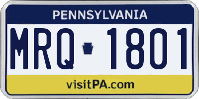 PA license plate MRQ1801