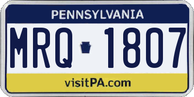PA license plate MRQ1807