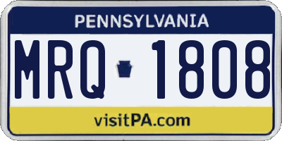 PA license plate MRQ1808