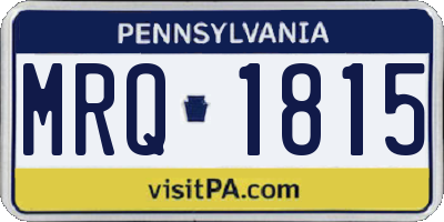 PA license plate MRQ1815