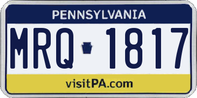 PA license plate MRQ1817