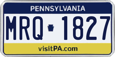 PA license plate MRQ1827