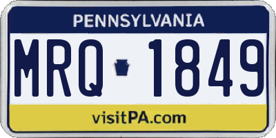 PA license plate MRQ1849