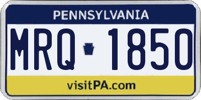 PA license plate MRQ1850