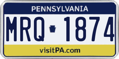 PA license plate MRQ1874