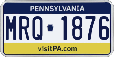 PA license plate MRQ1876