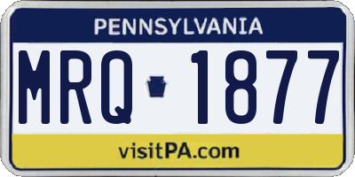 PA license plate MRQ1877