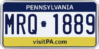 PA license plate MRQ1889