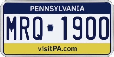 PA license plate MRQ1900