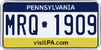 PA license plate MRQ1909