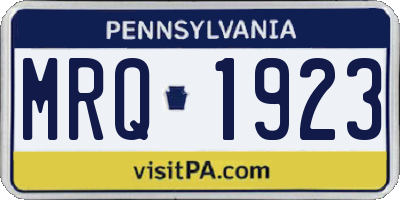 PA license plate MRQ1923