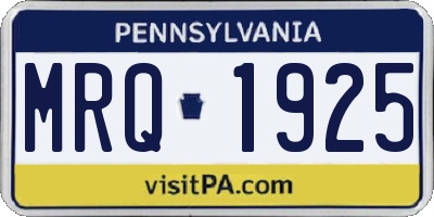 PA license plate MRQ1925