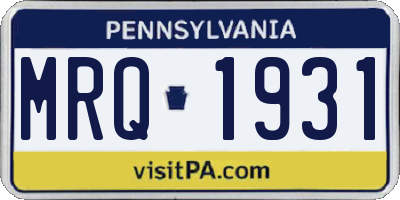 PA license plate MRQ1931