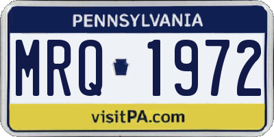 PA license plate MRQ1972
