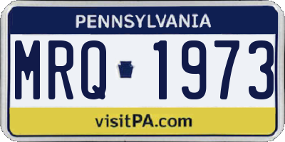 PA license plate MRQ1973