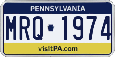 PA license plate MRQ1974