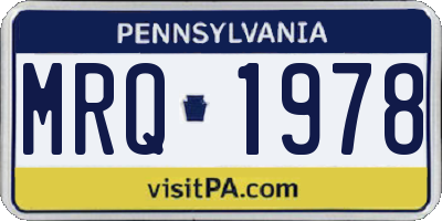 PA license plate MRQ1978