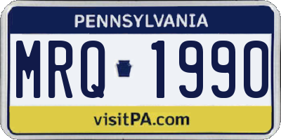PA license plate MRQ1990