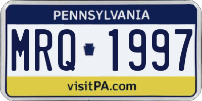 PA license plate MRQ1997