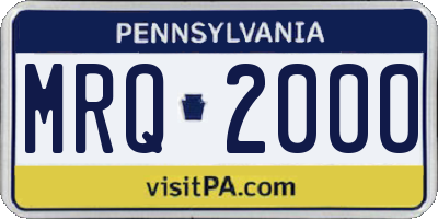 PA license plate MRQ2000