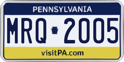 PA license plate MRQ2005