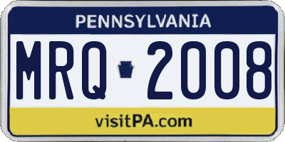 PA license plate MRQ2008