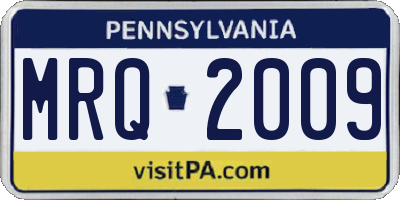 PA license plate MRQ2009