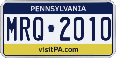 PA license plate MRQ2010