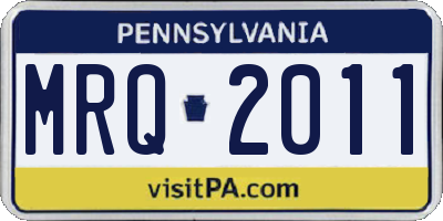 PA license plate MRQ2011
