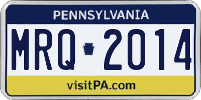 PA license plate MRQ2014