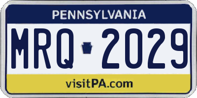 PA license plate MRQ2029