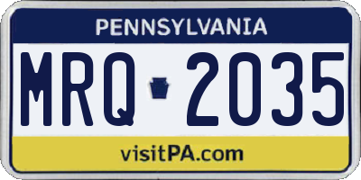 PA license plate MRQ2035